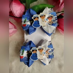 Kids Traditional Themed Hair Bow Set